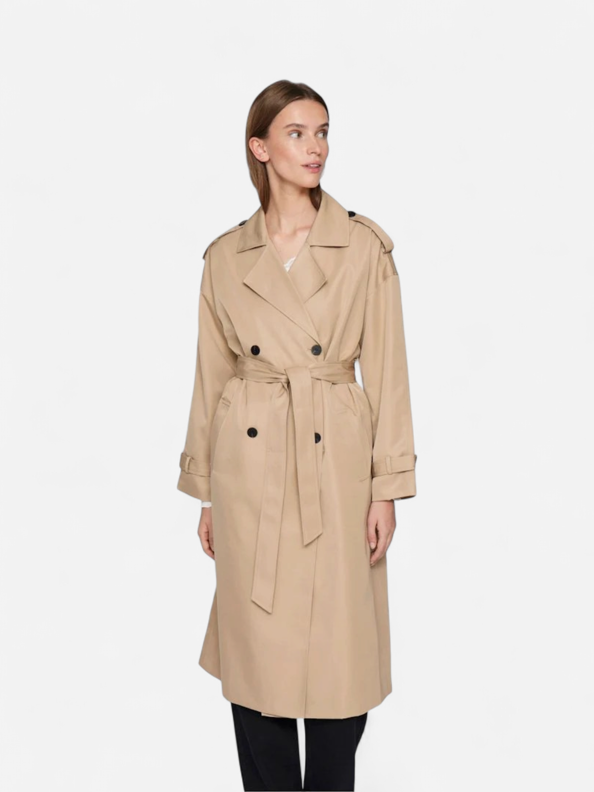 Vila naisten trenssi, VIADDISON L/S LONG TRENCHCOAT Savannah Tan - Kekäle.fi