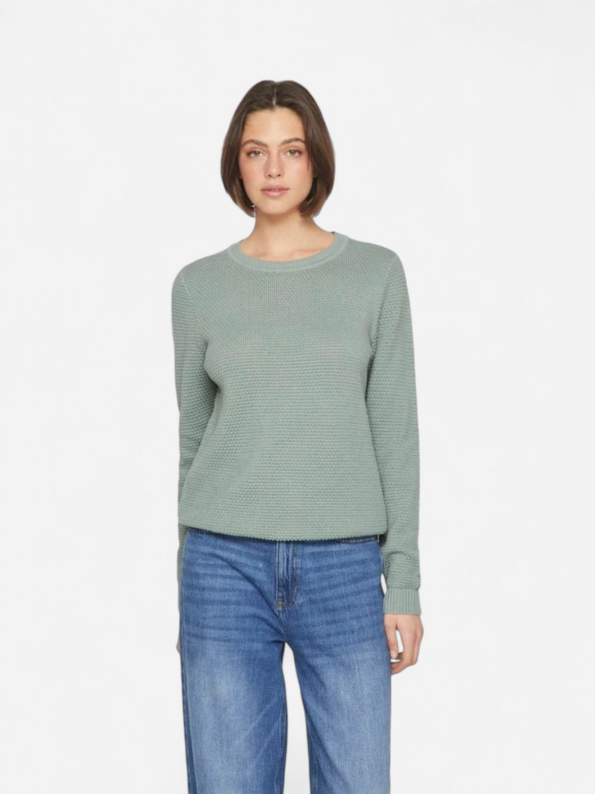 Vila neule, VIDALO O-NECK L/S KNIT TOP Chinois Green - Kekäle.fi