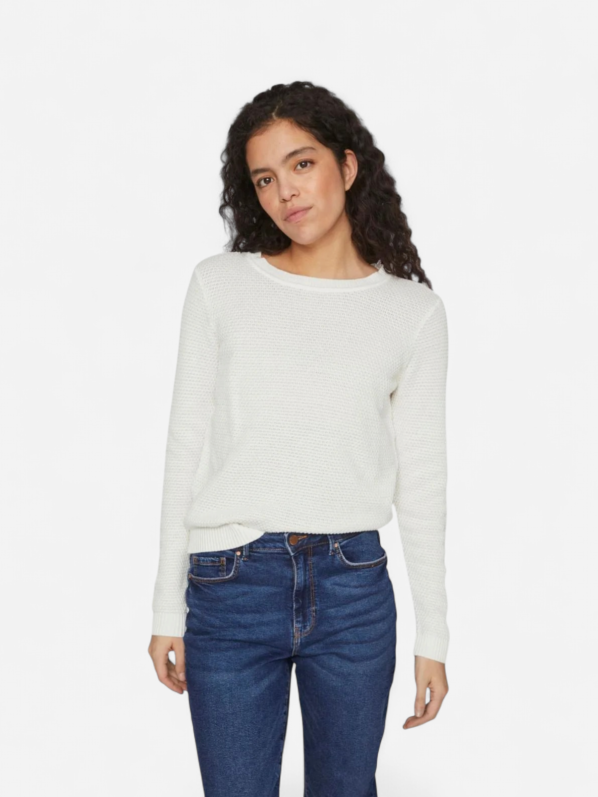Vila neule, VIDALO O-NECK L/S KNIT TOP Luonnonvalkoinen - Kekäle.fi