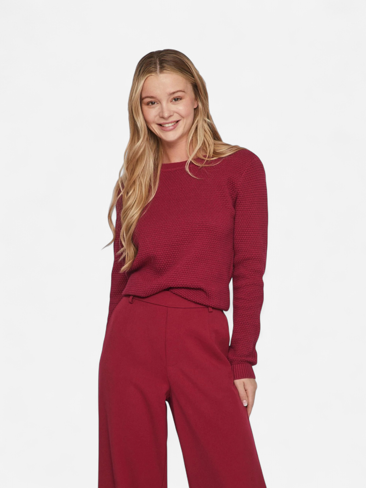 Vila neule, VIDALO O-NECK L/S KNIT TOP Pinkki - Kekäle.fi