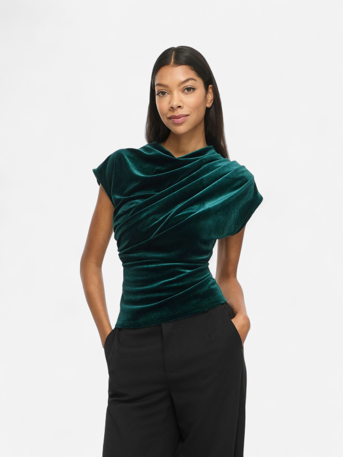 Vila naisten toppi Vilivas High Neck Cap Sleeve Top, Ponderosa Pine - Kekäle.fi