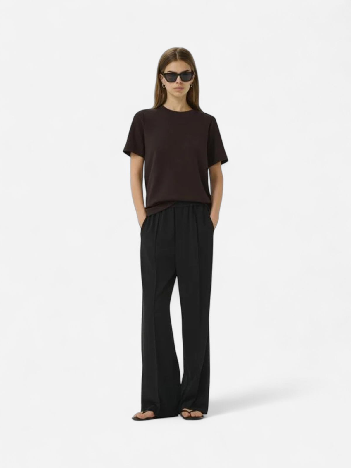 Inwear naisten t-paita VINCENTIW KARMEN TSHIRT, Chocolate Brown - Kekäle.fi
