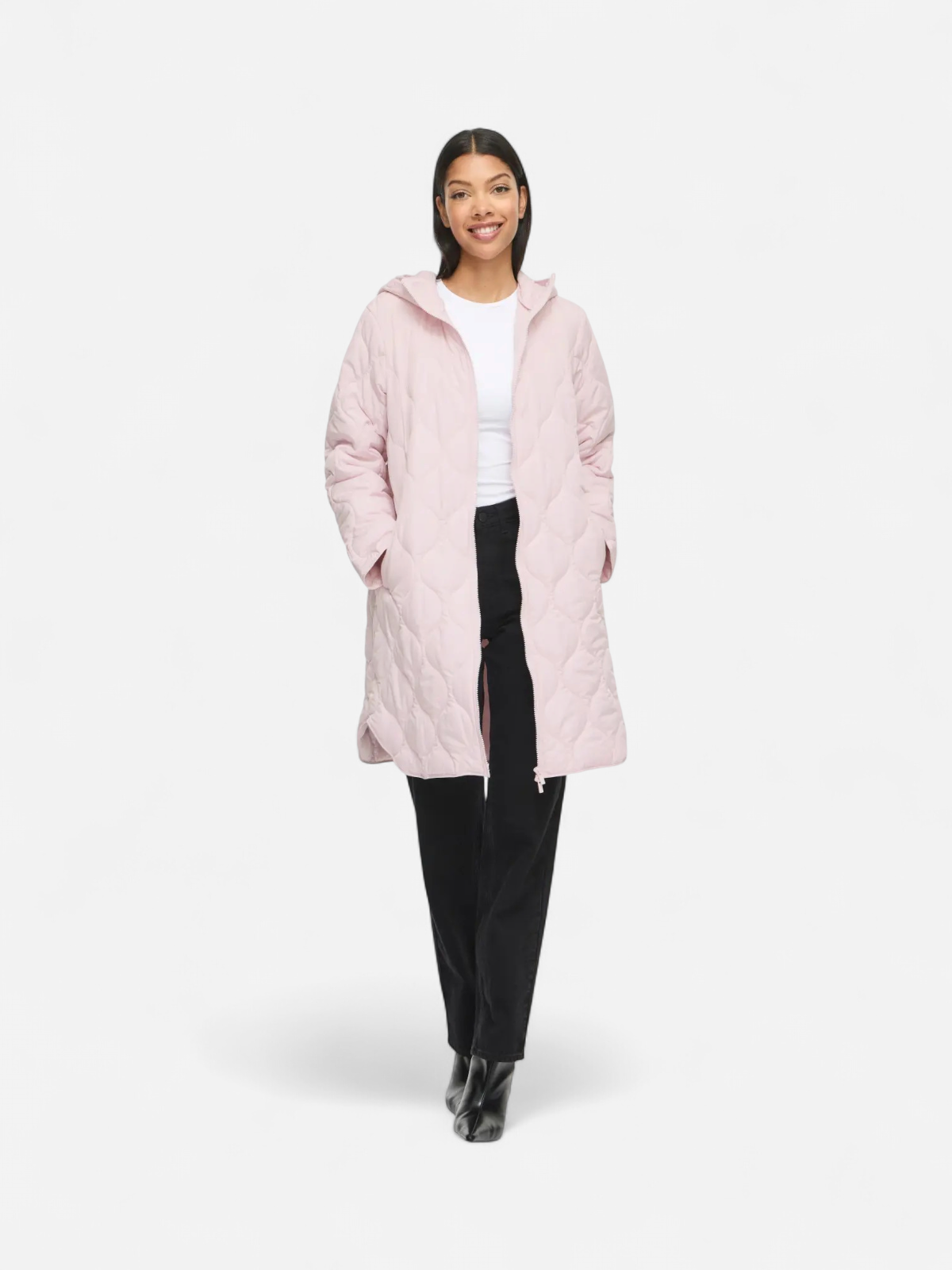 Vila naisten takki VIQUILA L/S Hooded Onion Coat, Ballet Slipper - Kekäle.fi