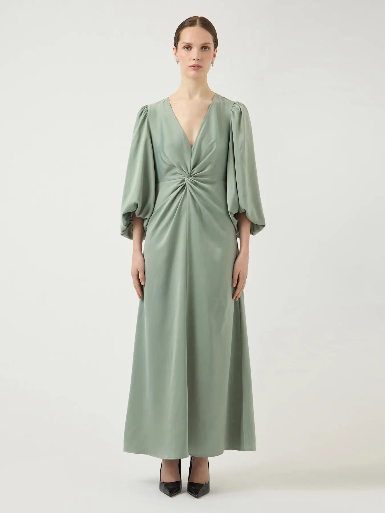 Y.A.S mekko YASThea LS Long Dress S. Noos, Green Milieu