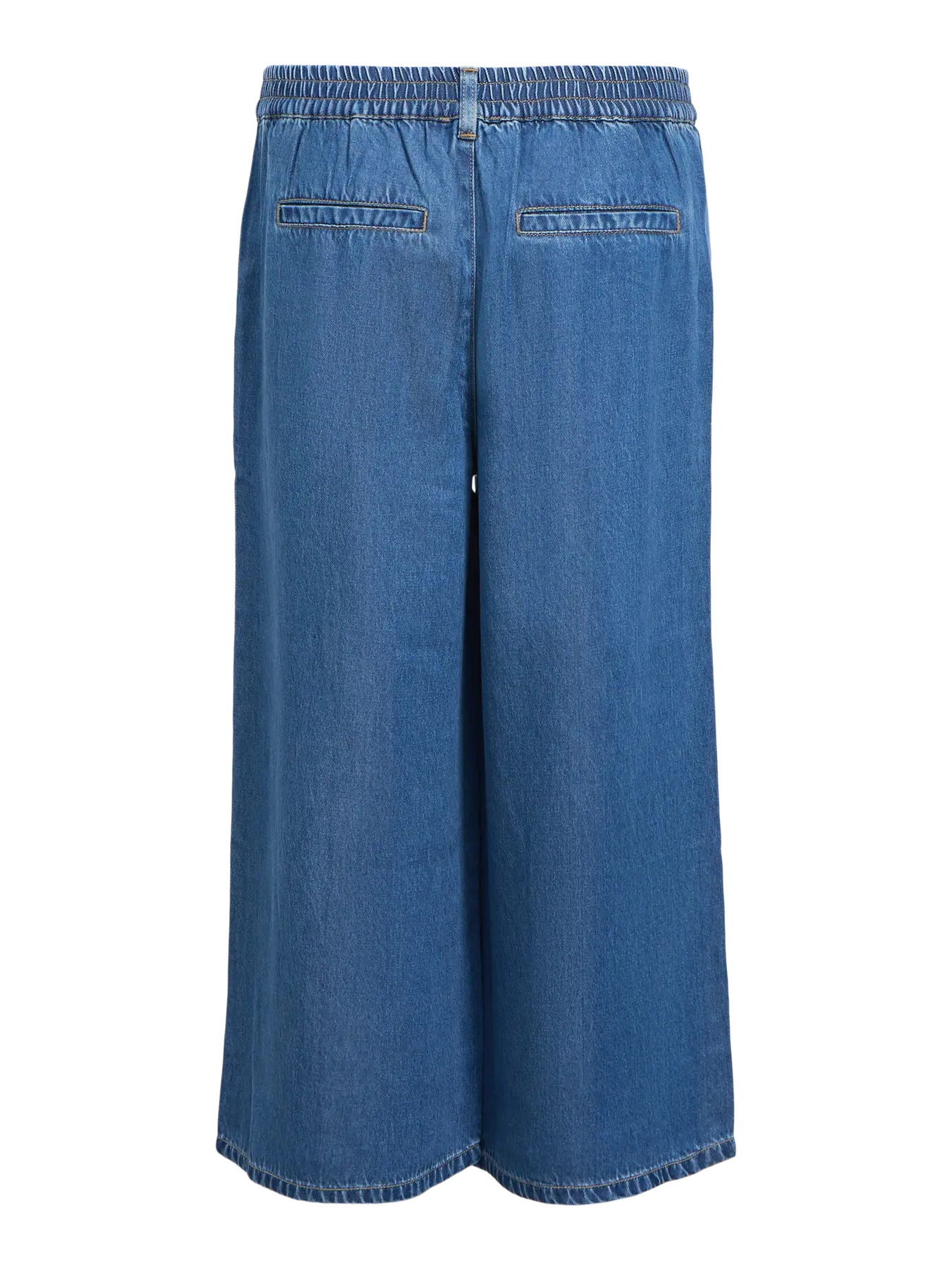 Object naisten housut OBJFrame MW Culotte Pant Noos, Medium Blue Denim