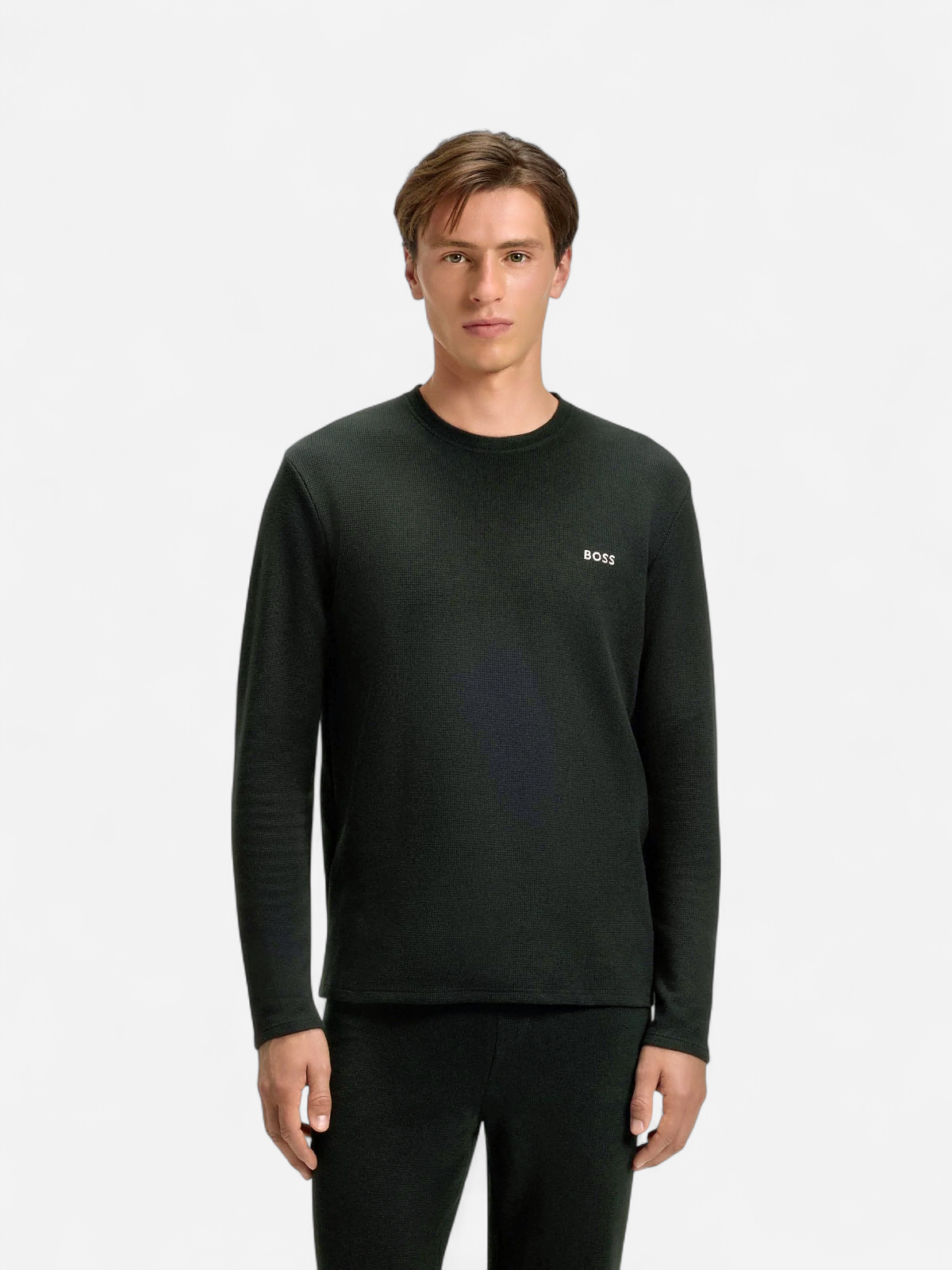 Hugo Boss miesten pyjamapaita WAFFLE LS SHIRT NOS, musta - Kekäle.fi