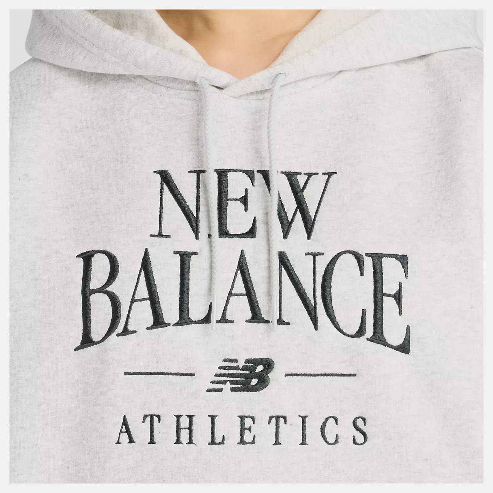 New Balance naisten huppari Linear Heritage Fleece Hoodie, vaaleanharmaa