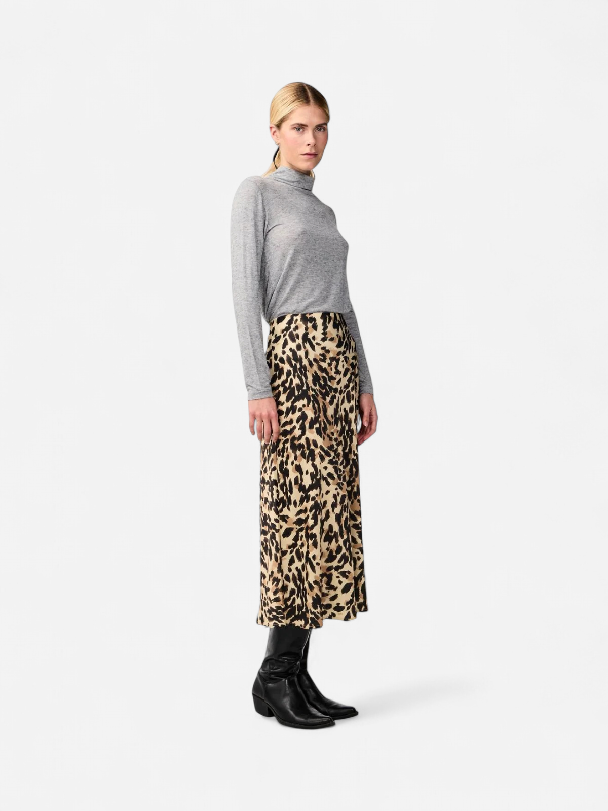 Y.A.S hame, YASPELLA HW MIDI SKIRT Beige Kuosi - Kekäle.fi
