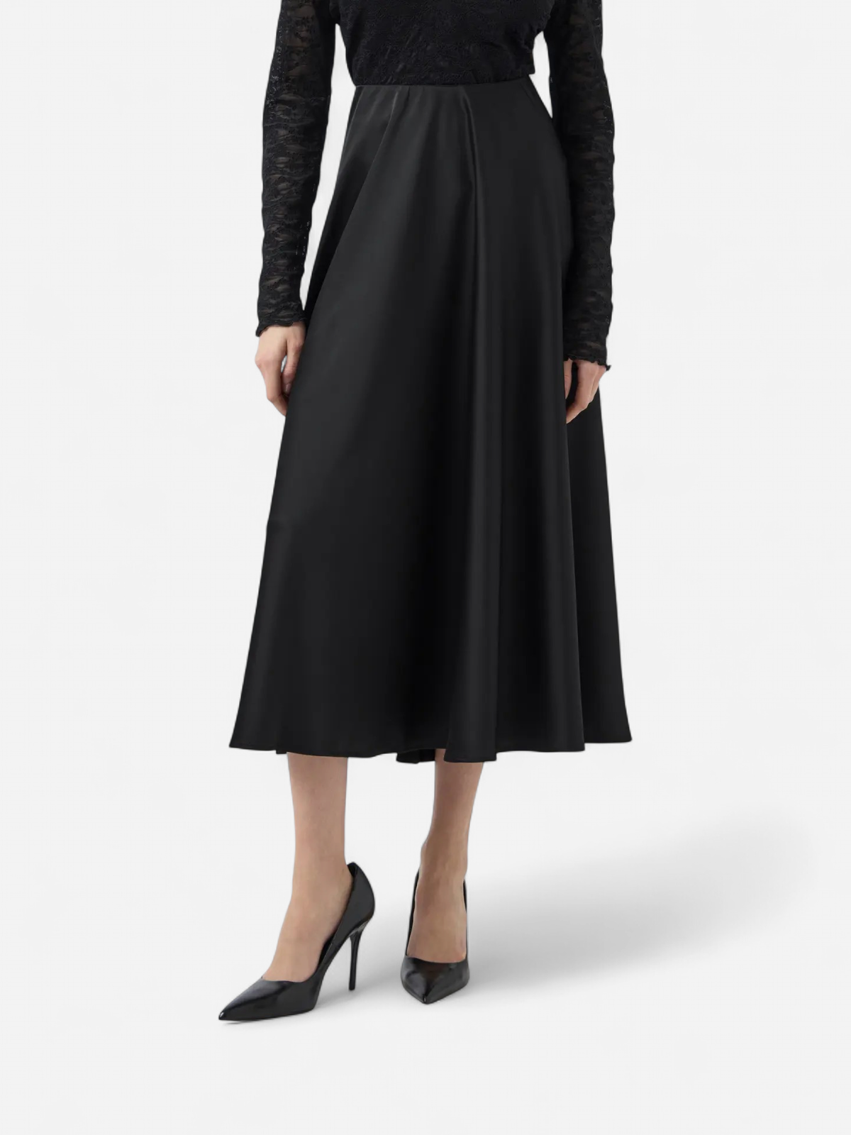 Y.A.S naisten hame, YASPELLA HW VOLUME ANKLE SKIRT Black - Kekäle.fi