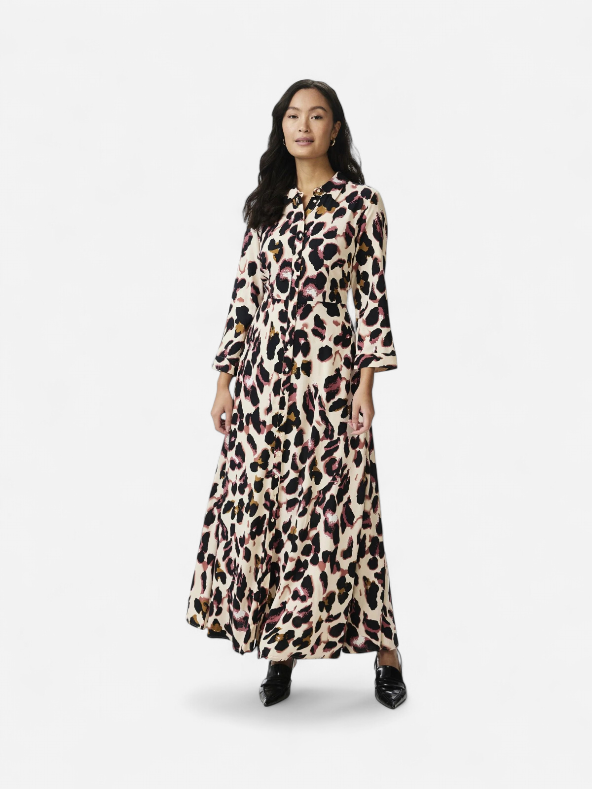 Y.A.S Naisten Maksimekko YASSAVANNA LONG SHIRT DRESS Beige Kuosi - Kekäle.fi