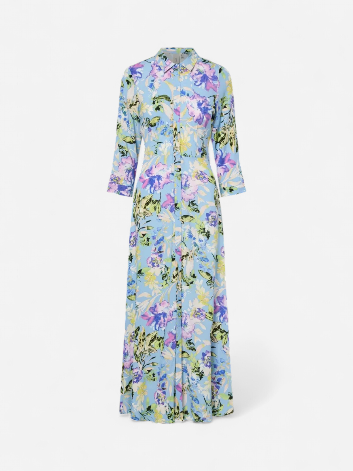 Y.A.S Naisten Maksimekko YASSAVANNA LONG SHIRT DRESS Sininen Kuosi - Kekäle.fi