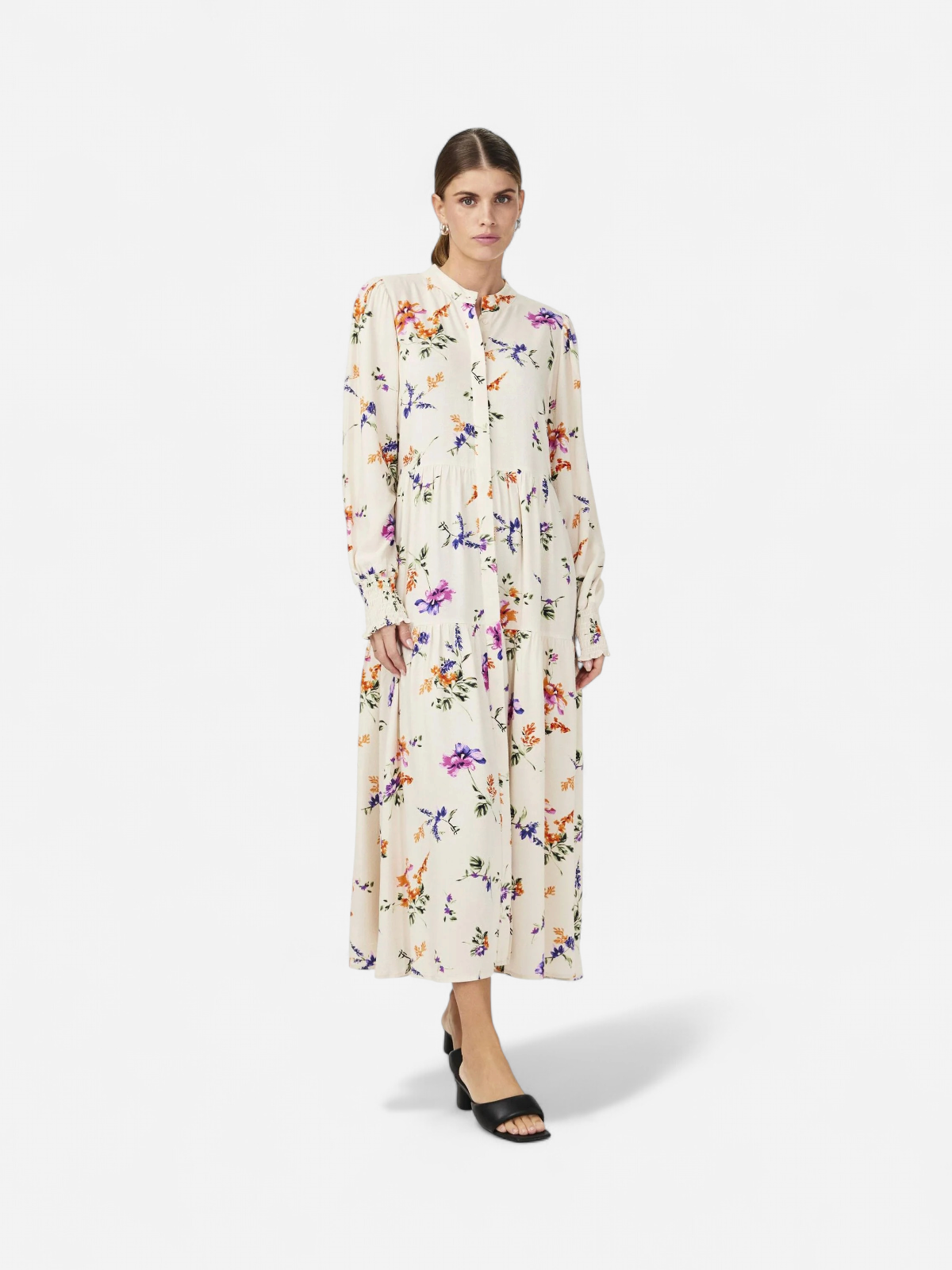 Y.A.S naisten mekko, YASASINA LS LONG SHIRT DRESS Valkopohjainen Kuosi - Kekäle.fi