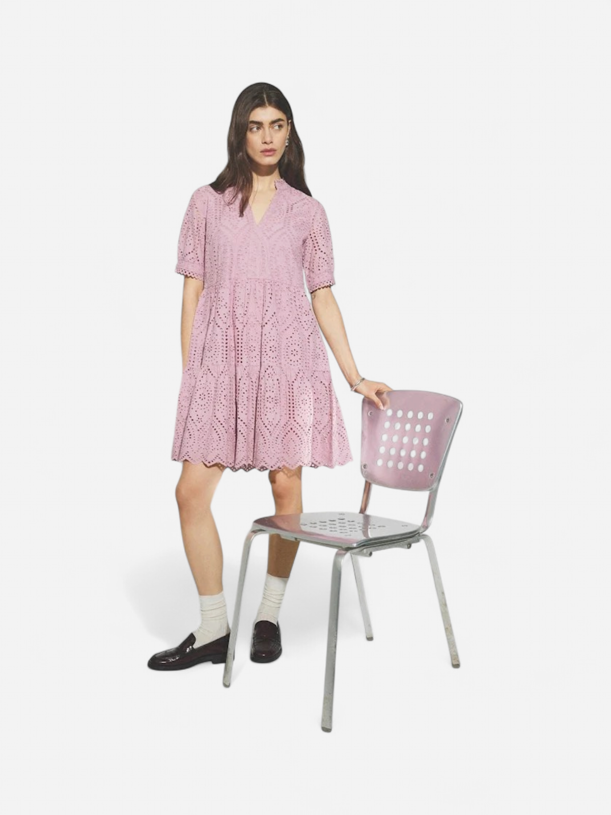 Y.A.S Naisten Minimekko YASHOLI SS DRESS Vaaleanpunainen - Kekäle.fi