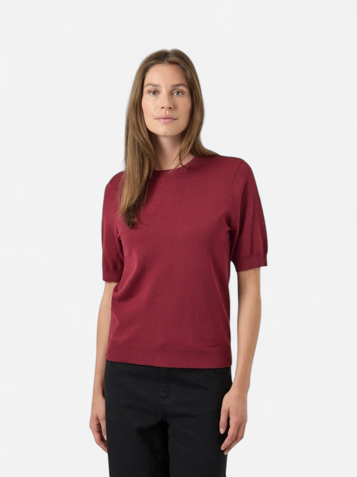 Y.A.S naisten neule, YASLENA SS KNIT PULLOVER S. Tibetan Red - Kekäle.fi