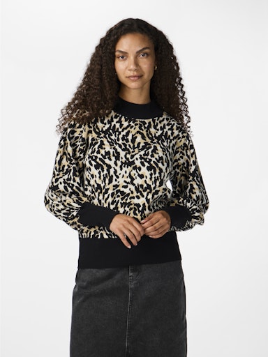 Y.A.S Naisten Neulepusero, YASFONNY LS KNIT PULLOVER S. NOOS Beige Kuosi