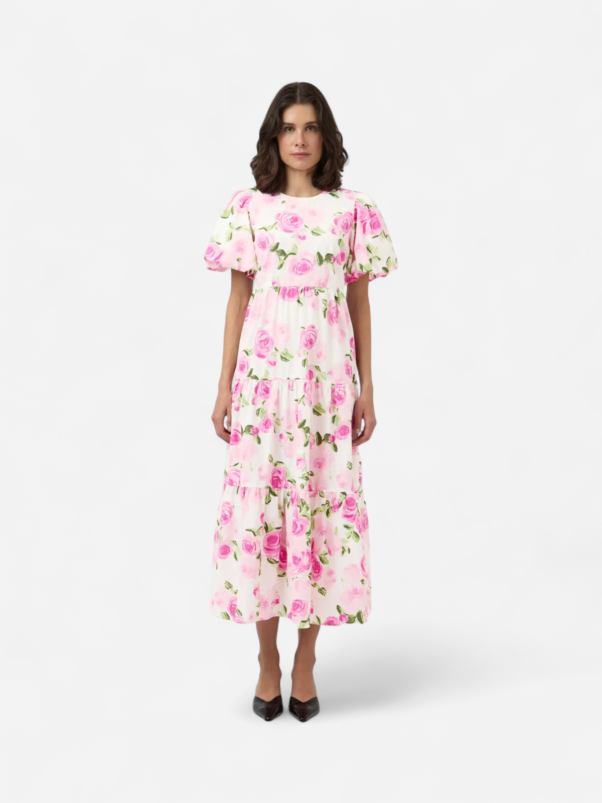 Y.A.S mekko YASColea SS Ankle Dress, Star White Pink Emula - Kekäle.fi