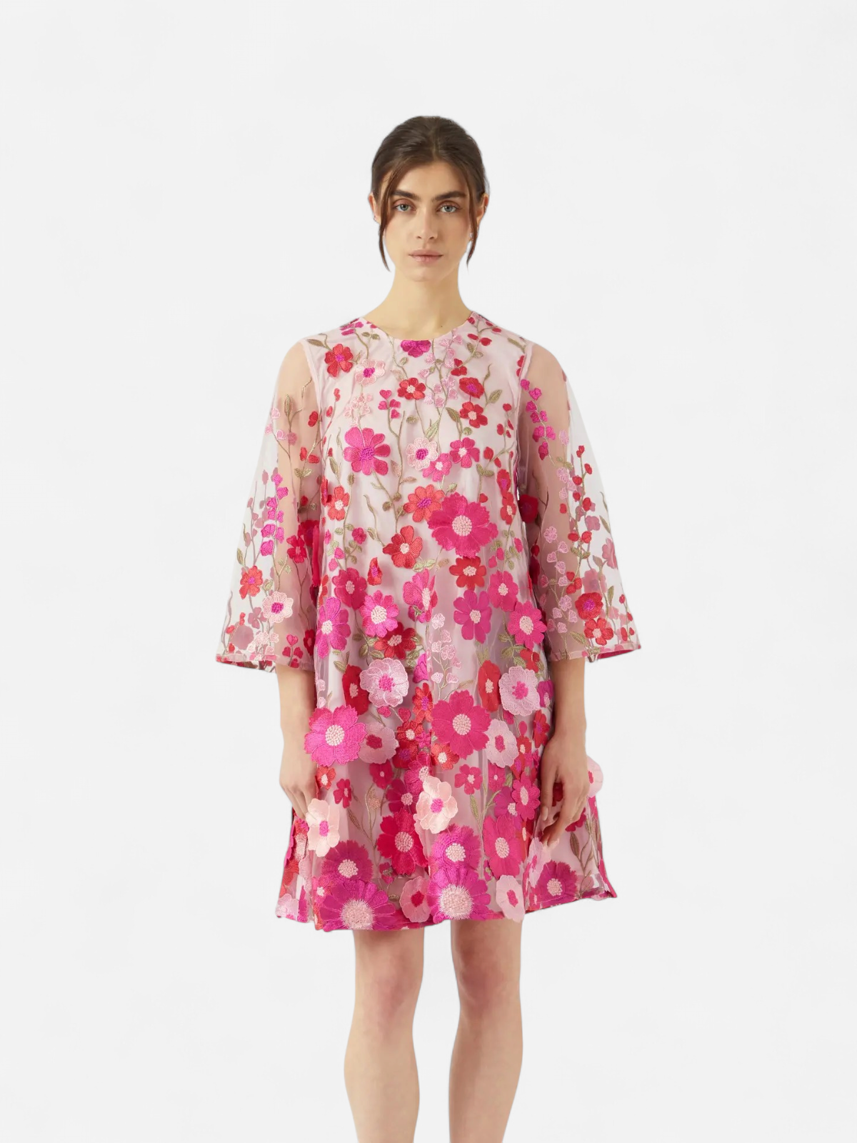 Y.A.S mekko YASFlowering 3/4 Dress, pinkki kuosi - Kekäle.fi