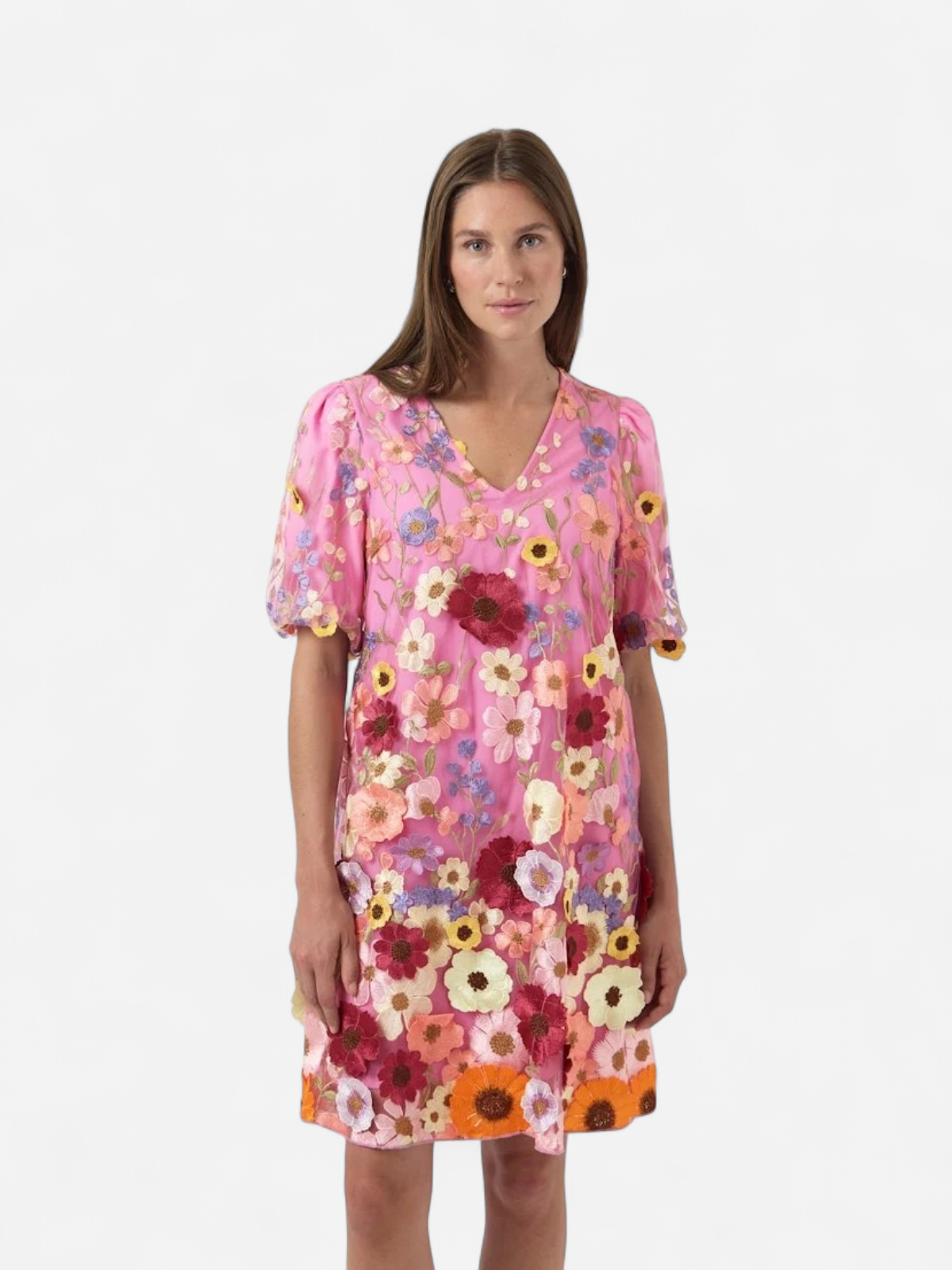 Y.A.S naisten mekko YASFlowering SS Dress, Pink Lavender Multi - Kekäle.fi