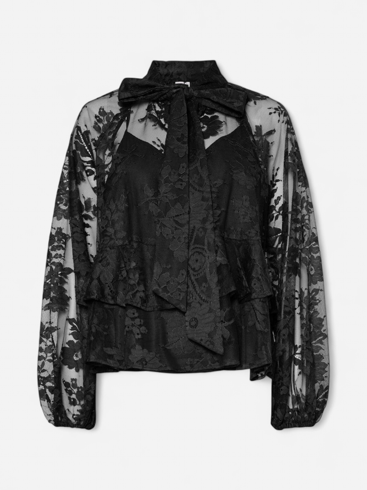 Y.A.S naisten pusero YASLACILLA LS LACE TOP, musta - Kekäle.fi