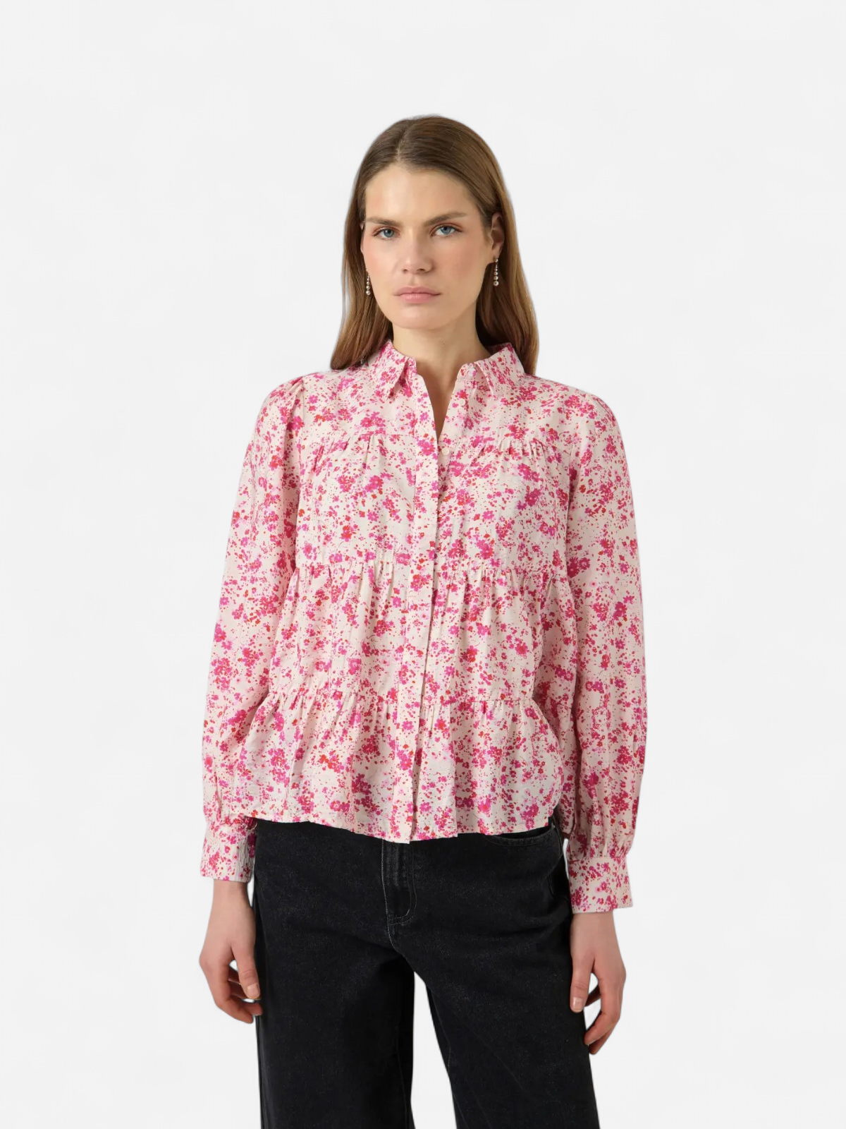Y.A.S naisten paitapusero YASPALA LS Shirt, pinkki kuosi - Kekäle.fi