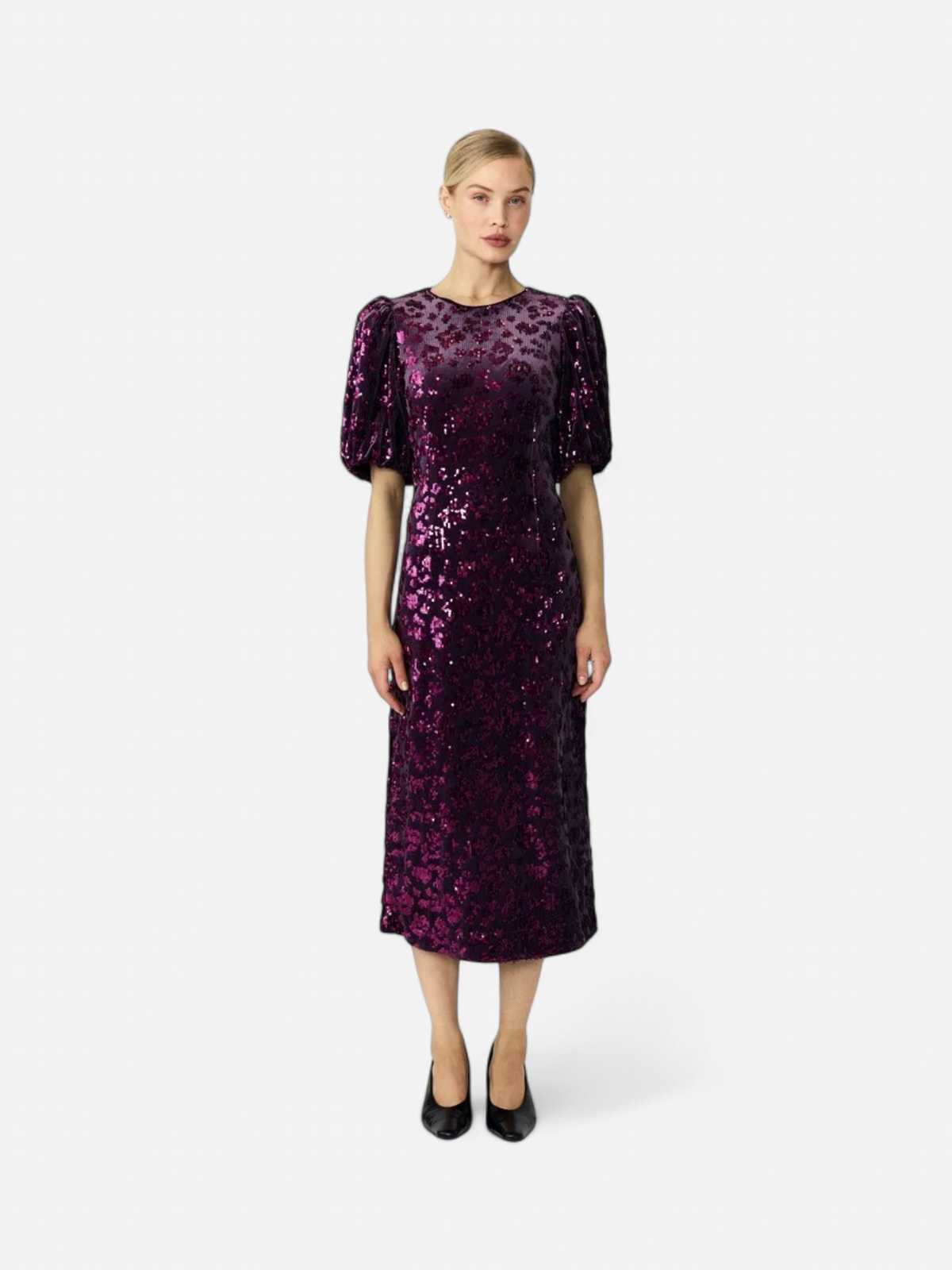 Y.A.S naisten juhlamekko Yassofie 2/4 Sequin Midi Dress, Shadow Purple - Kekäle.fi
