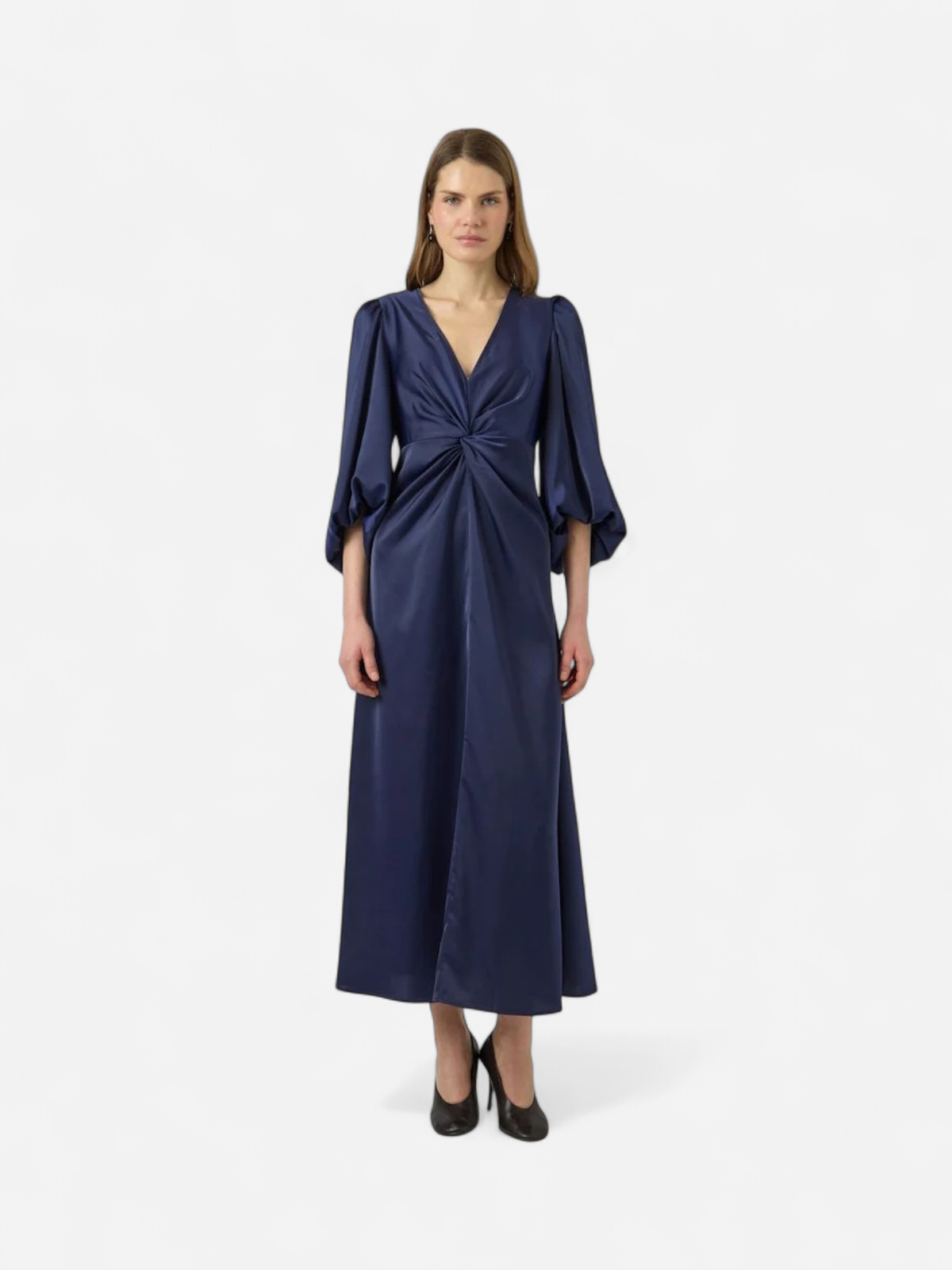 Y.A.S mekko YASThea LS Long Dress S. Noos, Evening Blue - Kekäle.fi