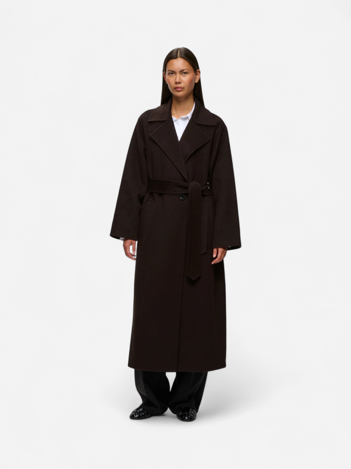 ZILLAIW LONG COAT Chocolate Brown - Kekäle.fi