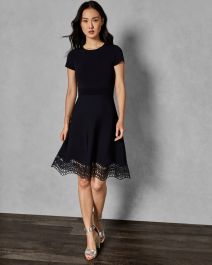 Ted Baker Naisten Mekko Ellijo Knitted Skater Dress Musta Kekale