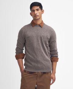barbour-miesten-neulepusero-barbour-essential-lambwool-crew-vaaleanruskea-1