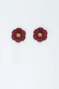 bow-19-korvakorut-flower-small-earrings-viininpunainen-1