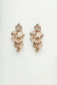 Bow 19 korvakorut, LEAF STONE EARRINGS Vaalea Beige