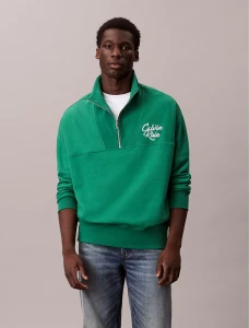 calvin-klein-jeans-miesten-collegepusero-premium-fleece-logo-funnel-neck-sweater-vihrea-1
