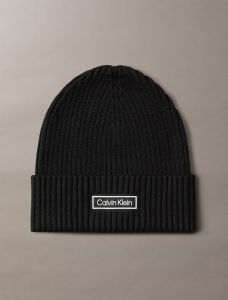 calvin-klein-jeans-miesten-pipo-patch-chunky-rib-cotton-beanie-musta-1