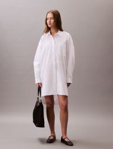calvin-klein-jeans-naisten-paitamekko-cotton-oversized-mini-shirtdress-valkoinen-1