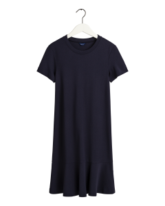 gant-naisten-mekko-flounce-detail-jersey-dress-2nd-hand-tummansininen-1