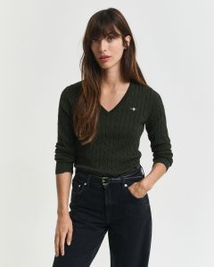 gant-neule-stretch-cotton-cable-v-neck-tummanvihrea-1