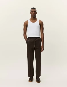 les-deux-miesten-verryttelyhousut-ballier-casual-track-pant-seasonal-keskiruskea-1