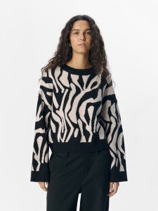 object-naisten-neule-objena-l-s-lo-knit-pullover-black-1