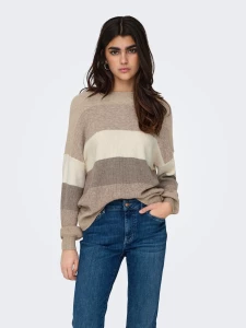 only-naisten-neuleet-onlatia-ls-stripe-pullover-kuosillinen-beige-1