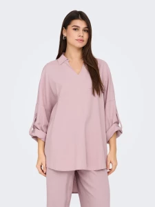 only-naisten-tunika-onlcaro-3-4-linen-bl-tunic-cc-pnt-vaaleanpunainen-1