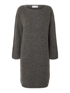 selected-femme-naisten-mekko-slflulu-ls-knit-new-o-neck-dress-medium-grey-melange-1