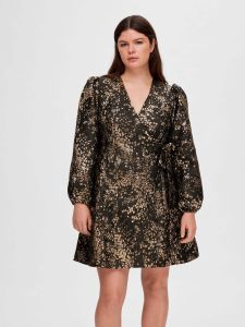selected-femme-naisten-mekko-slfpaula-siv-golden-leo-3-4-short-2nd-hand-musta-kuosi-1
