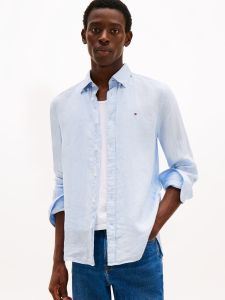 tommy-hilfiger-miesten-kauluspaita-pigment-dyed-linen-solid-keskisininen-1