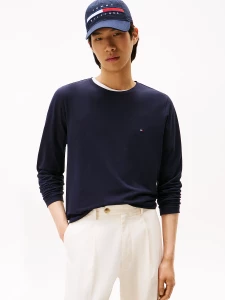 tommy-hilfiger-miesten-paita-strech-slim-fit-long-sleeve-tee-tummansininen-1