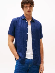 tommy-hilfiger-miesten-pellavapaita-pigment-dyed-linen-rf-ss-tummansininen-1