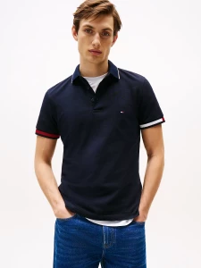 tommy-hilfiger-miesten-pikeepaita-flag-cuff-slm-fit-polo-tummansininen-1