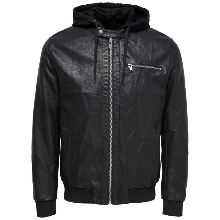 Only & Sons Miesten Hupullinen Takki, Steven Hoodie" Musta - Kekäle - Kekäle