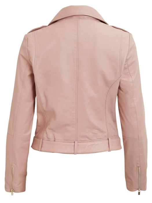 Vila Naisten Nahkatakki, Viellas Belt Leather Jacket Vaaleanpunainen - Kekäle - Kekäle