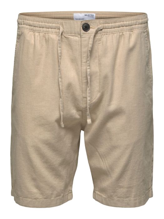 selected-miesten-shortsit-newton-linen-shorts-vaalea-beige-3