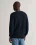 Gant Miesten Neulepusero, COTTON TEXTURE C-NECK Tummansininen